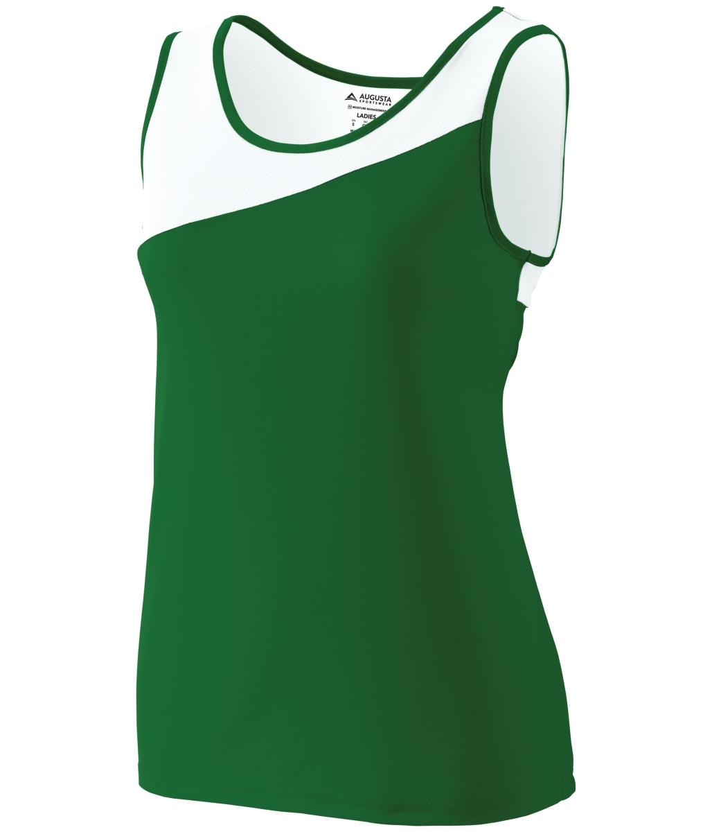 354.438.2XL Ladies Accelerate Jersey, Dark Green & White - 2XL