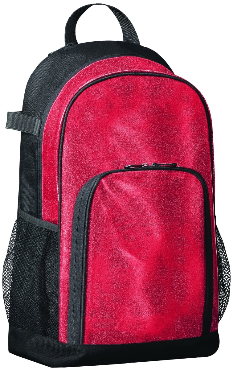 1106.W36.OS All Out Glitter Backpack, Red Glitter & Black - One Size