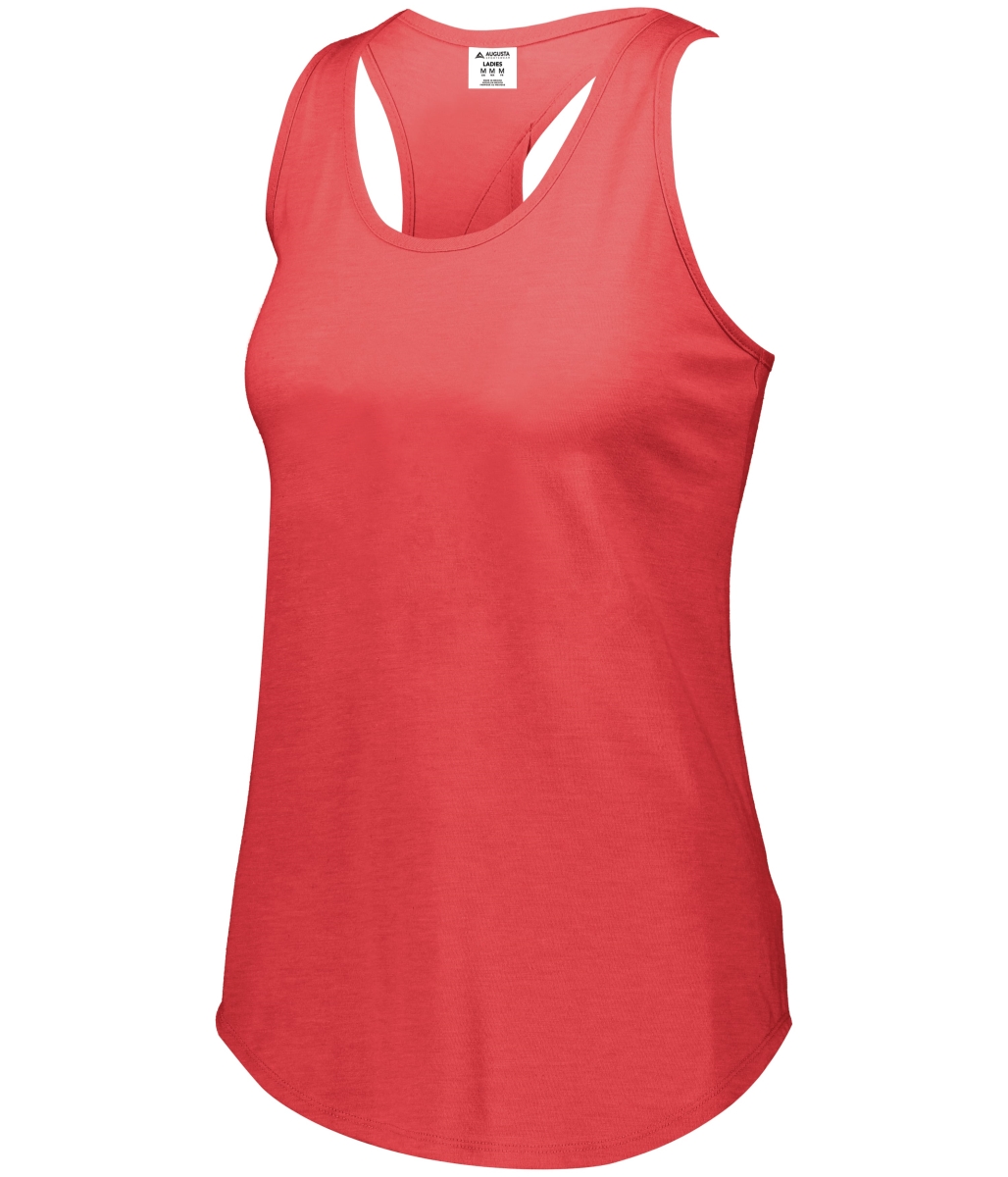3078.V96.S Ladies Lux Tri-Blend Tank, Red Heather - Small