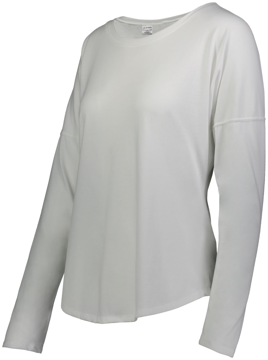 3077.005.S Ladies Lux Tri-Blend Long Sleeve T-Shirt, White - Small
