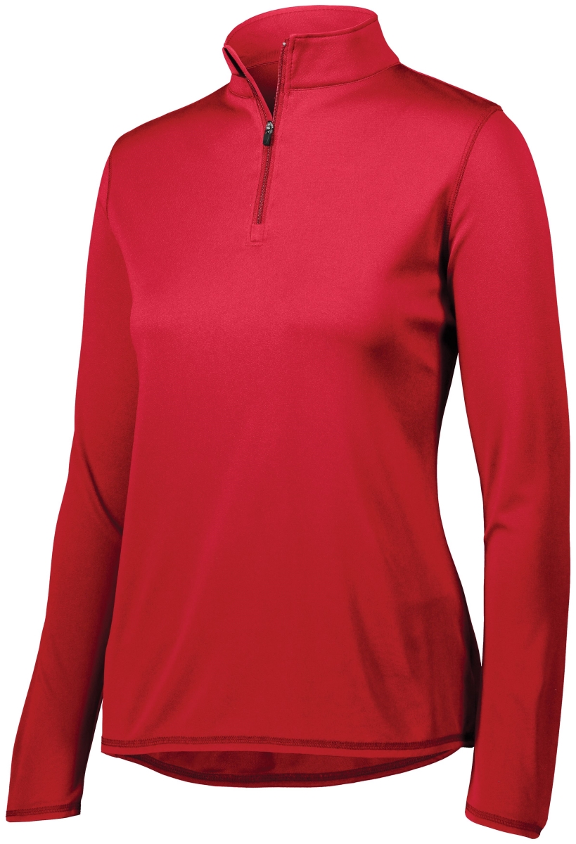 2787.040.XS Ladies Attain Wicking 0.25 Zip Pullover, Red - Extra Small