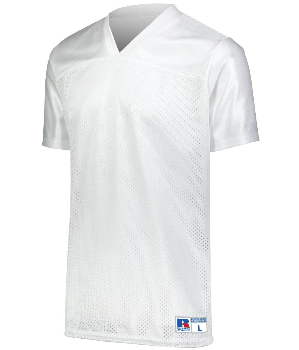 R0593M.WHI.2XL Solid Flag Football Jersey, White - 2XL