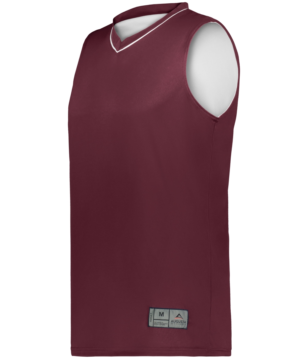 152.380.L Reversible Two-Color Jersey, Maroon & White - Large