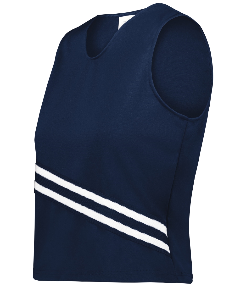 6924.U24.S Girls Cheer Squad Shell, Navy & White - Small