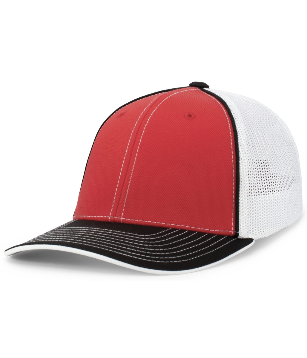 404F.133.XS Trucker Flexfit Cap, Red, White & Black - Extra Small