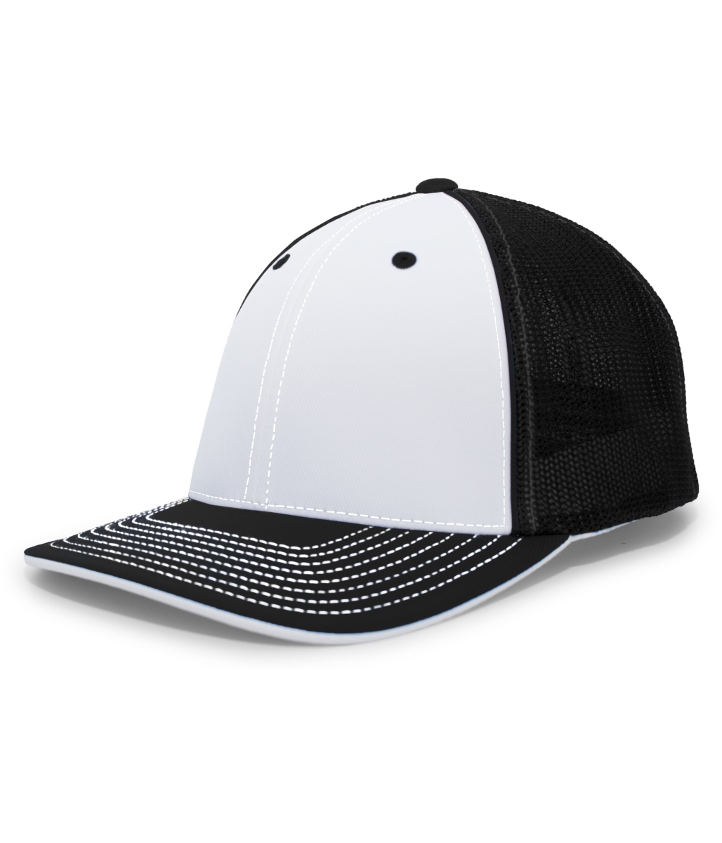 404F.505.S-M Trucker Flexfit Cap, White & Black - Small & Medium