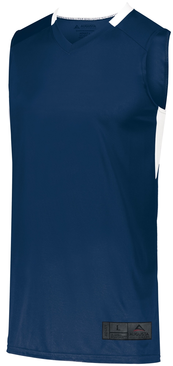 1731.301.M Youth Step-Back Basketball Jersey, Navy & White - Medium