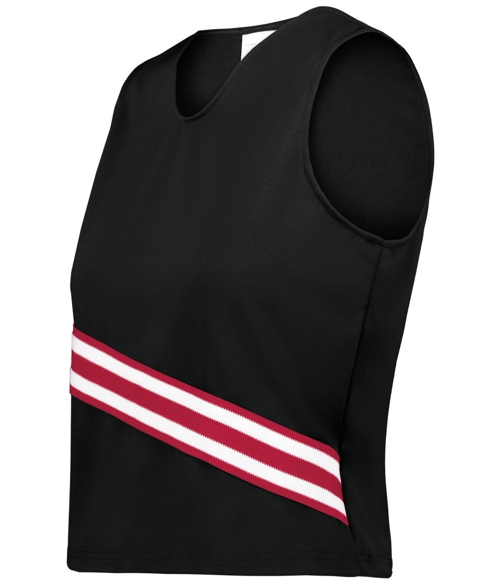 6924.R20.S Girls Cheer Squad Shell, Black, Scarlet & White - Small