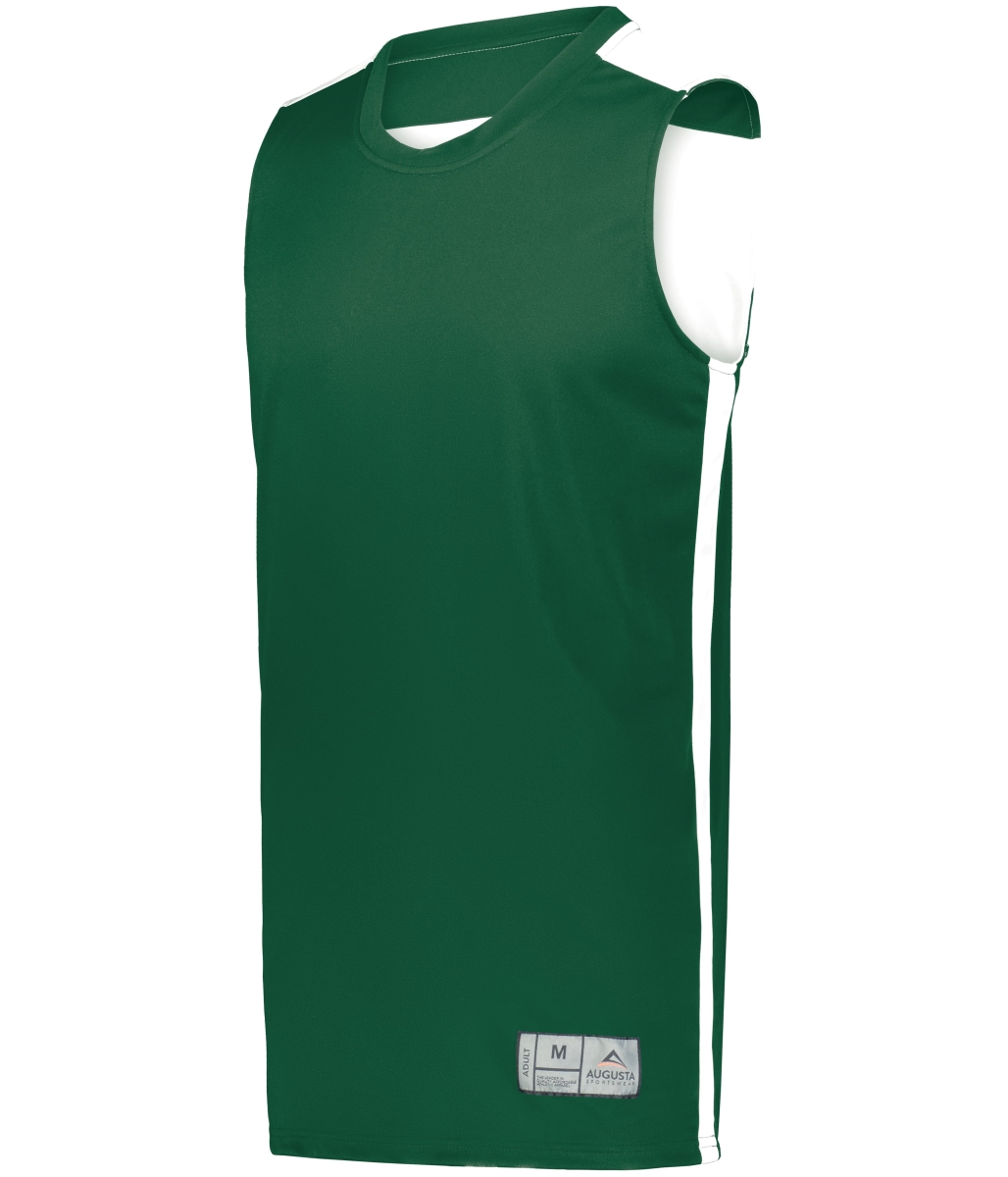 6927.438.M Swish Reversible Basketball Jersey, Dark Green & White - Medium