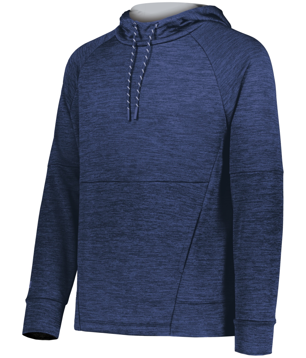 223580.107.S All-Pro Performance Fleece Hoodie, Navy Heather & Silver - Small