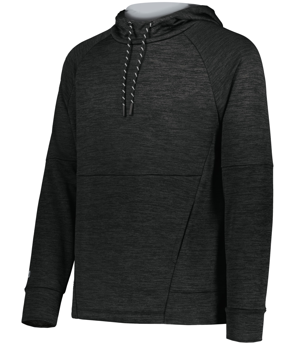223580.143.S All-Pro Performance Fleece Hoodie, Black Heather & Silver - Small