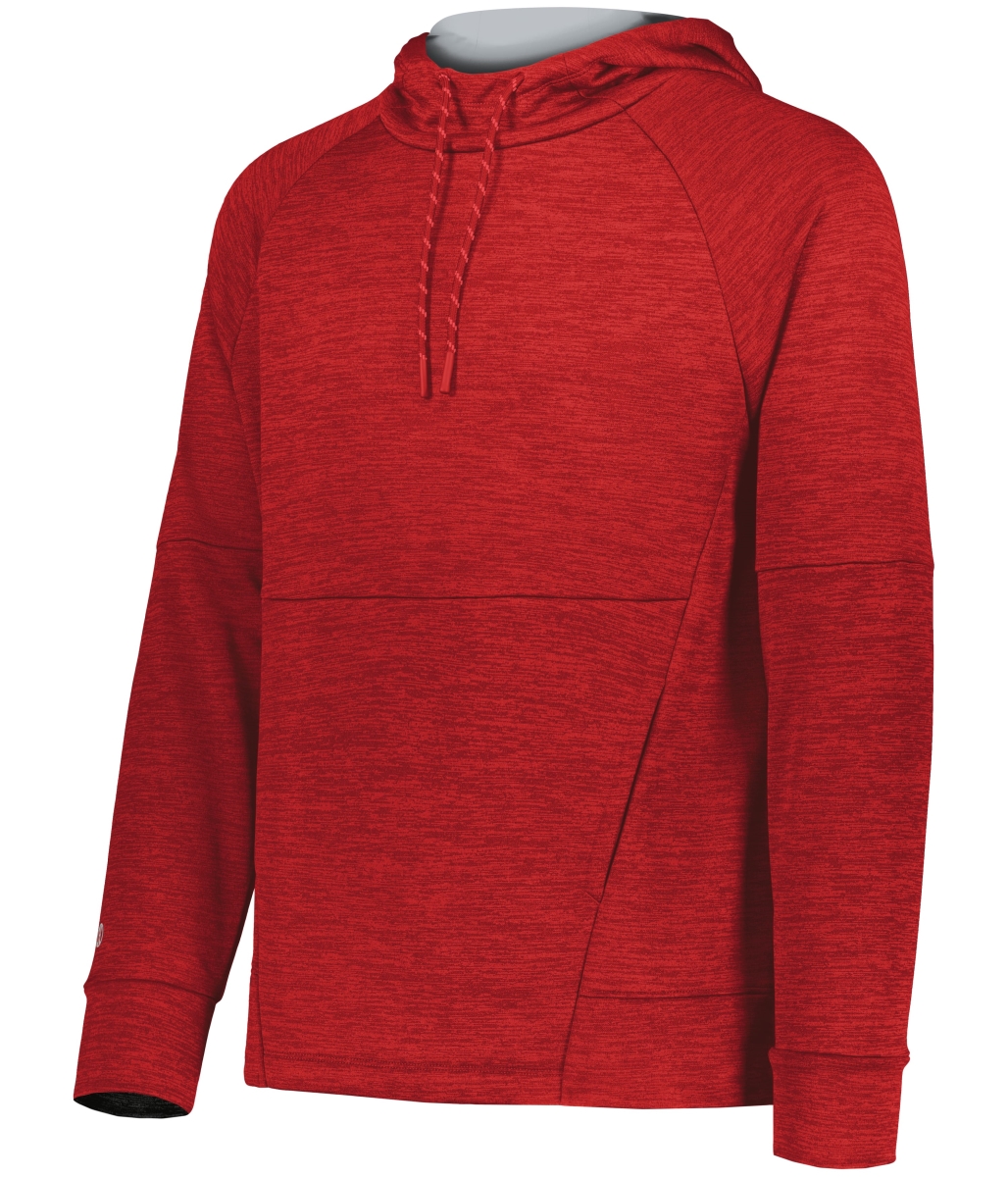 223580.182.M All-Pro Performance Fleece Hoodie, Scarlet Heather & Silver - Medium