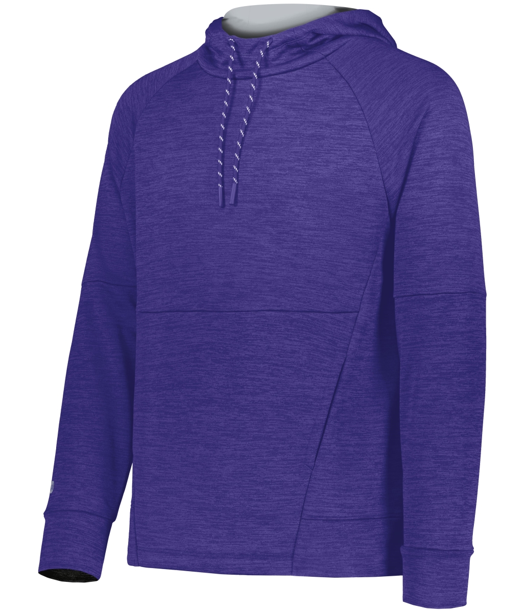 223580.206.M All-Pro Performance Fleece Hoodie, Purple Heather & Silver - Medium
