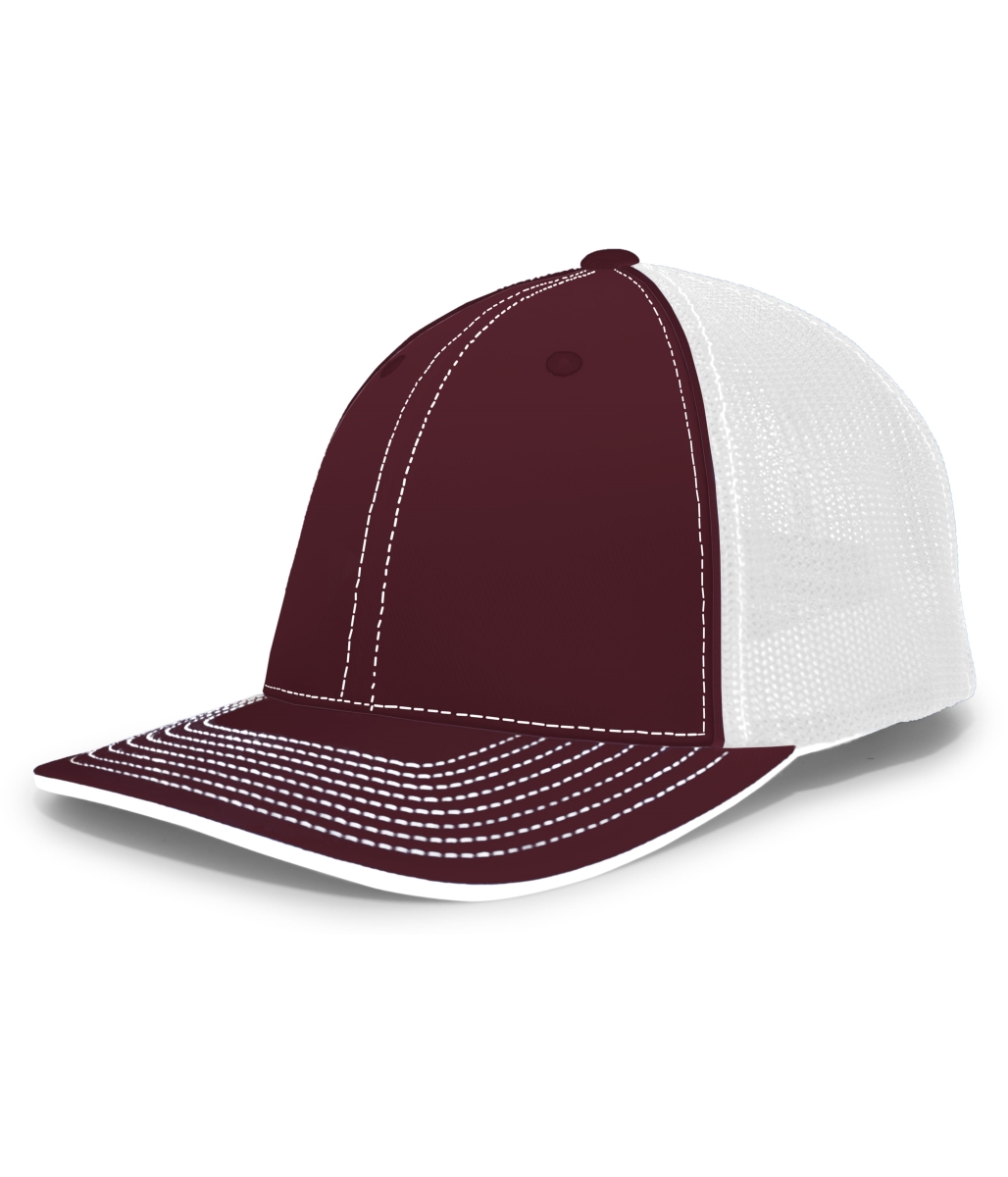 404F.380.S-M Trucker Flexfit Cap, Maroon & White - Small & Medium