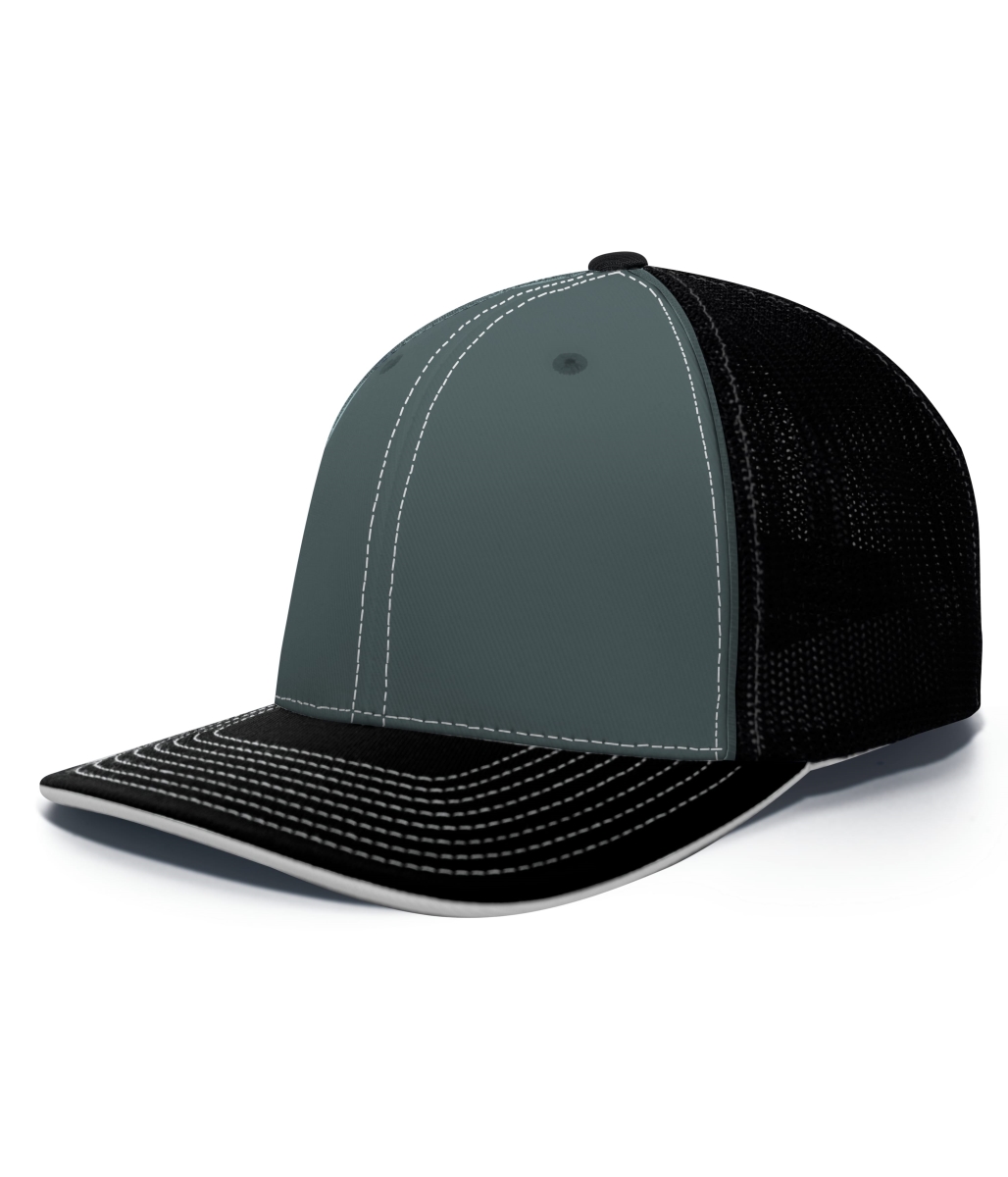 404F.L80.S-M Trucker Flexfit Cap, Graphite & Black - Small & Medium