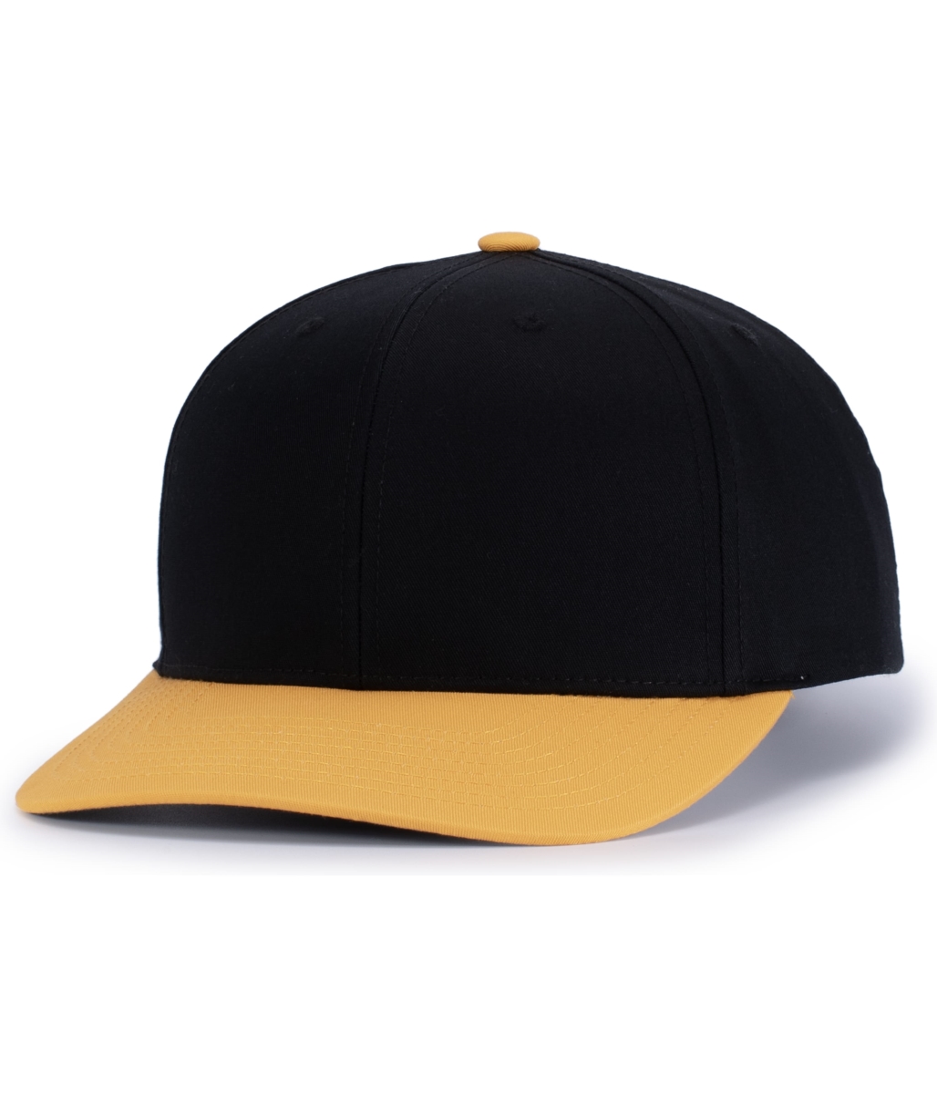 P322.421.ADT Poly & Cotton Snapback Cap, Black & Gold - Adult