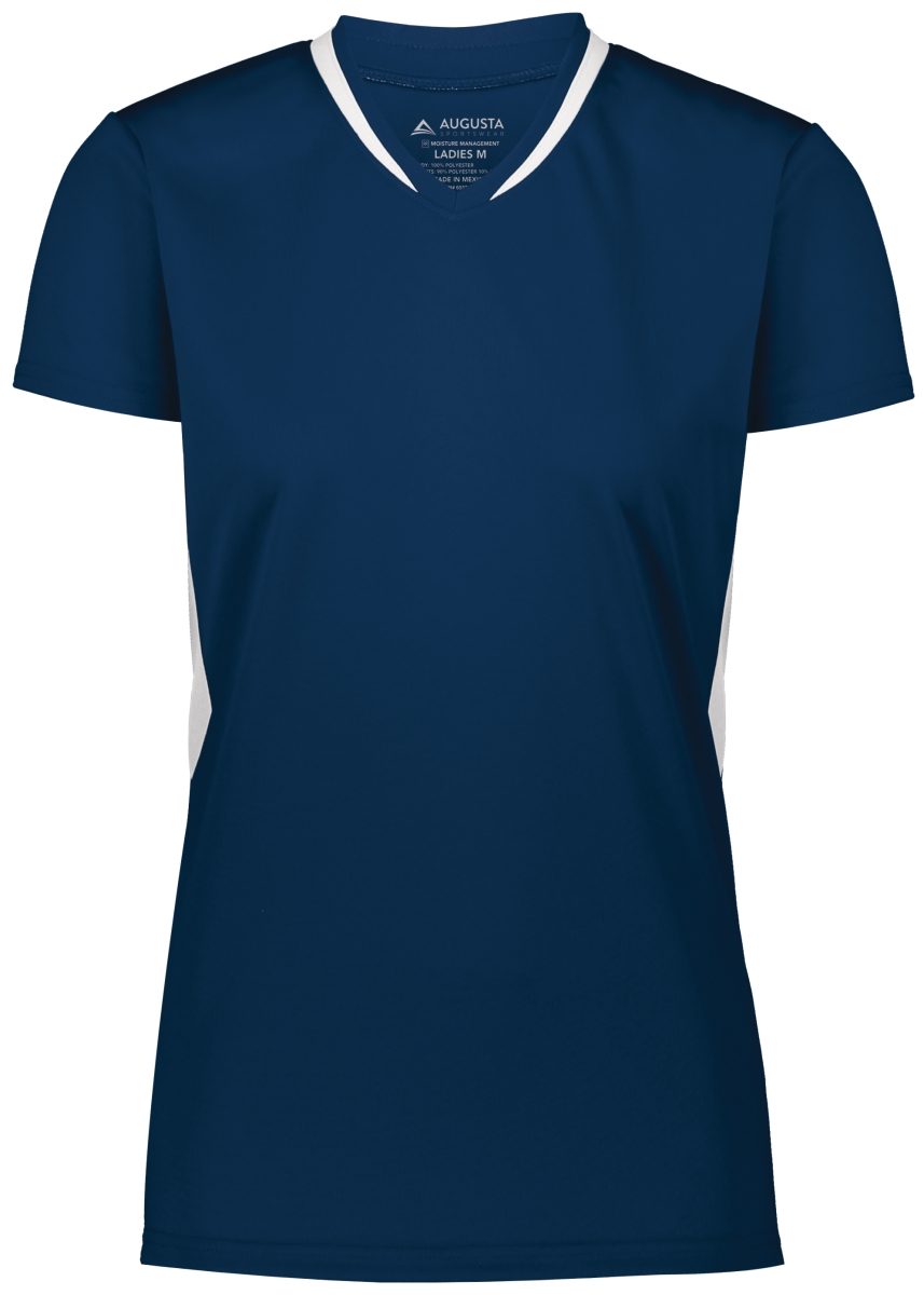 Picture of ASI 1682.301.2XL Ladies Full Force Short Sleeve Jersey&#44; Navy & White - 2XL