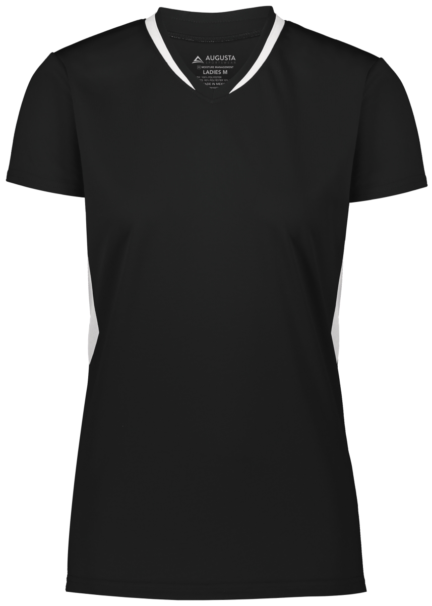 Picture of ASI 1682.420.2XL Ladies Full Force Short Sleeve Jersey&#44; Black & White - 2XL
