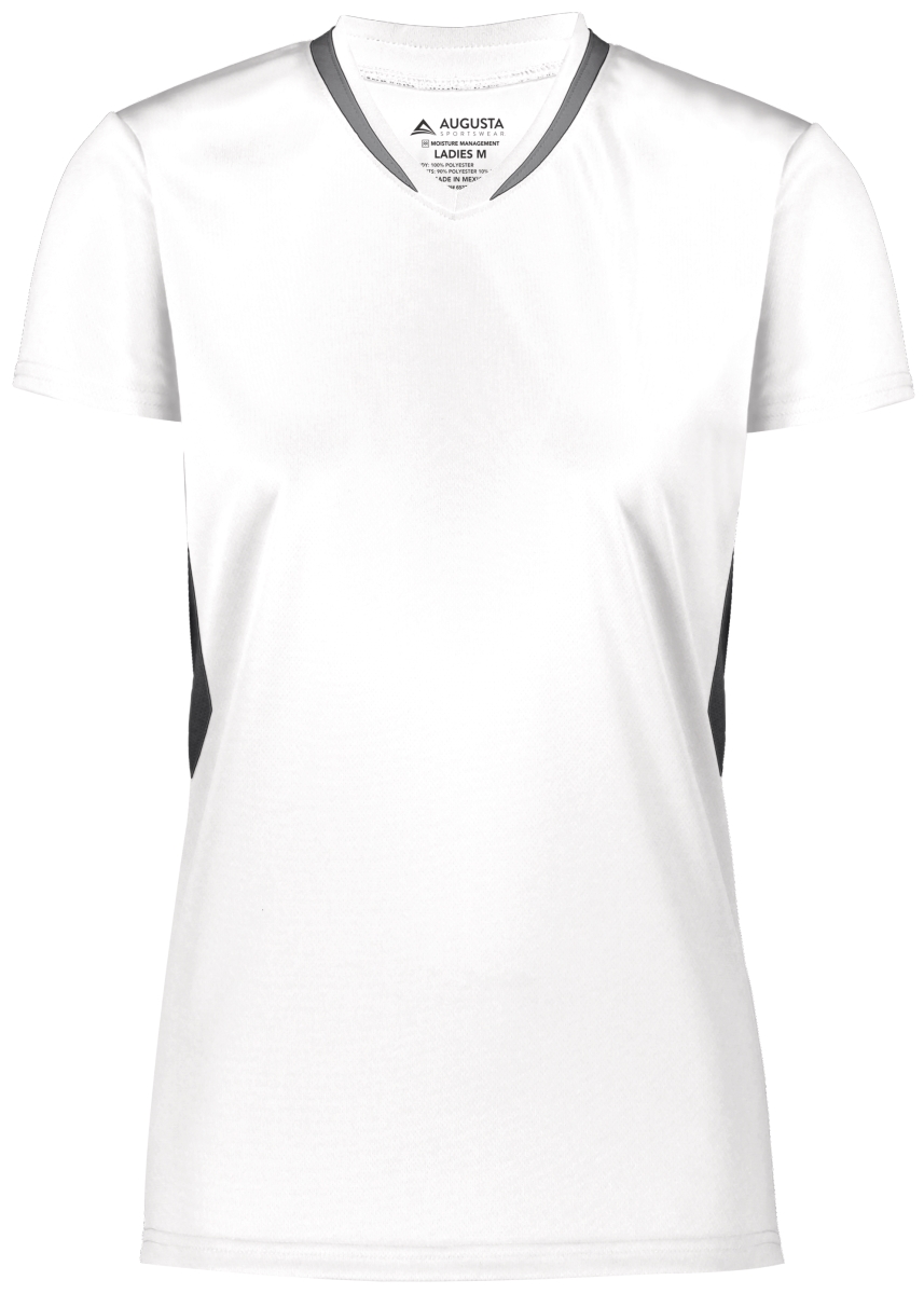 Picture of ASI 1682.751.2XL Ladies Full Force Short Sleeve Jersey&#44; White & Graphite - 2XL
