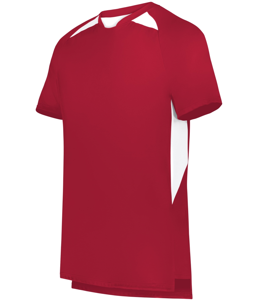 322990.408.M Hawk Evolution Soccer Jersey, Scarlet & White - Medium