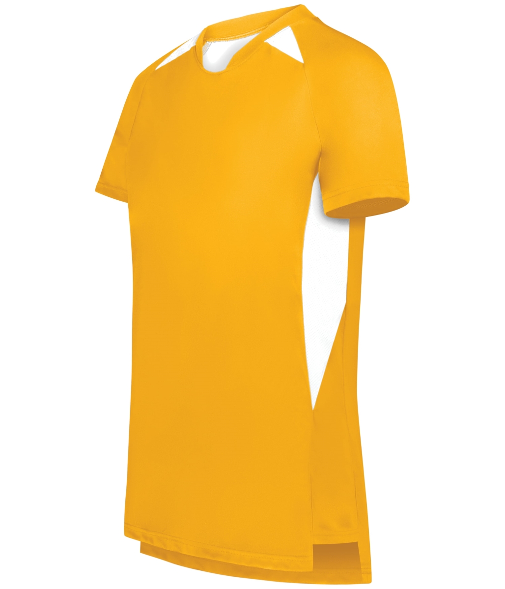 322992.245.S Ladies Hawk Evolution Soccer Jersey, Gold & White - Small