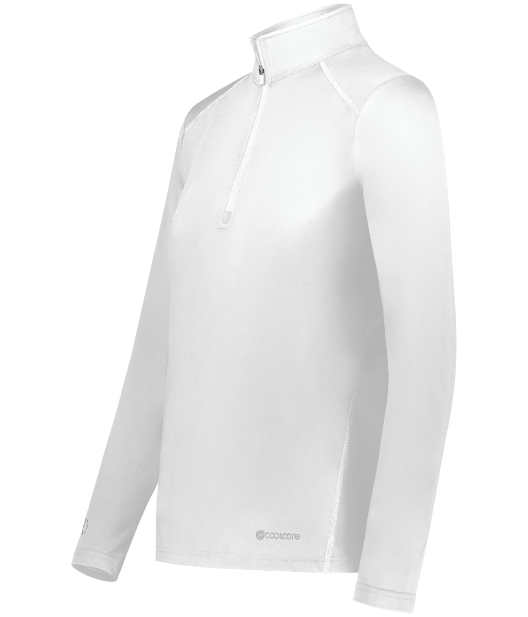 222340.005.M Ladies 0.25 Zip Pullover, White - Medium