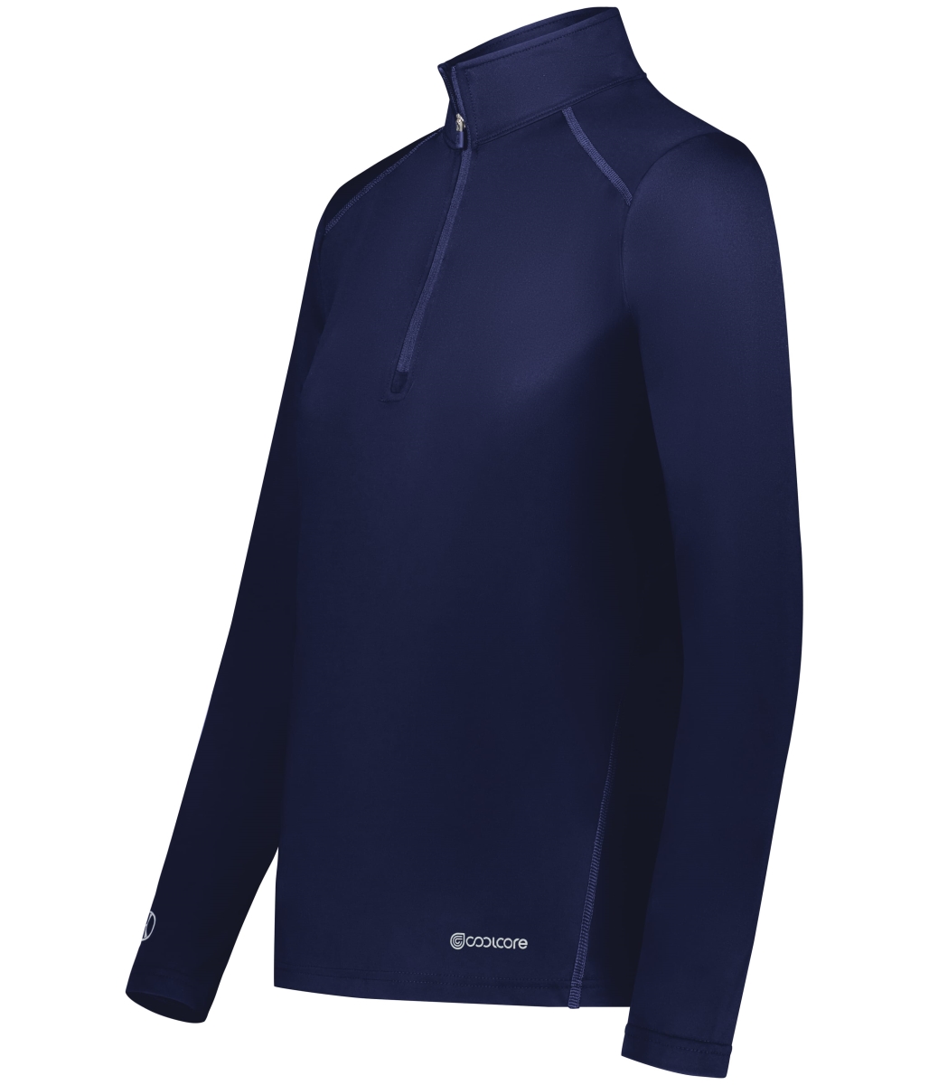 222340.065.S Ladies 0.25 Zip Pullover, Navy - Small