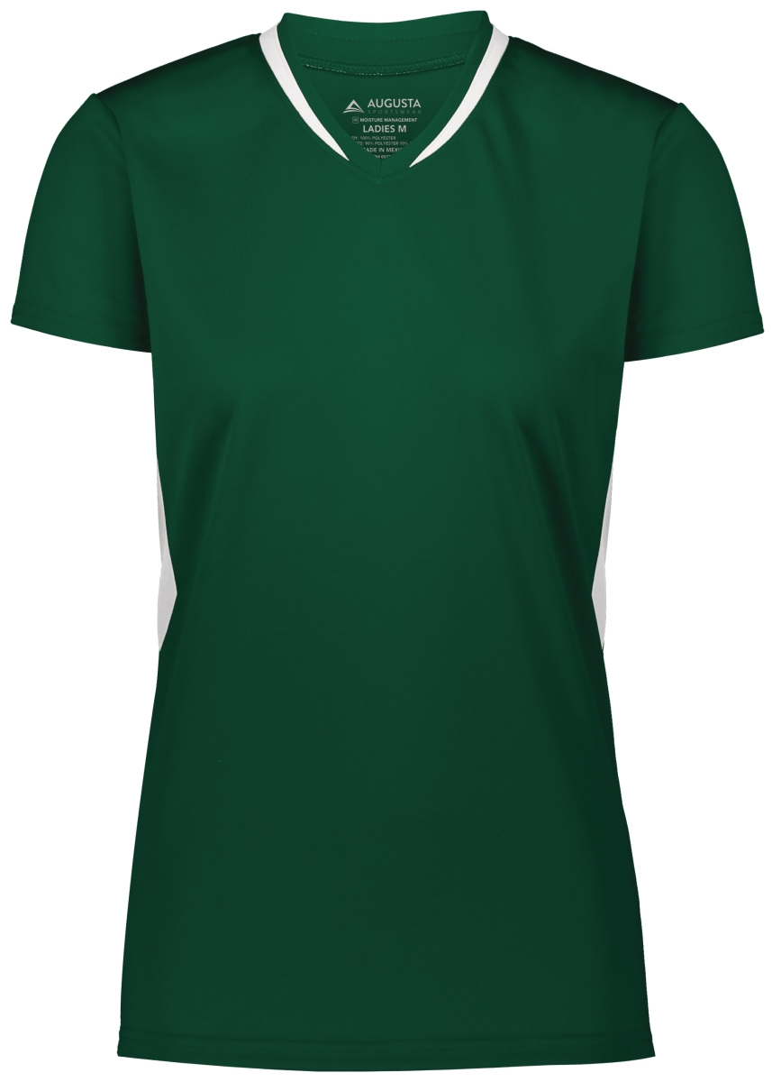 Picture of ASI 1682.438.L Ladies Full Force Short Sleeve Jersey&#44; Dark Green & White - Large