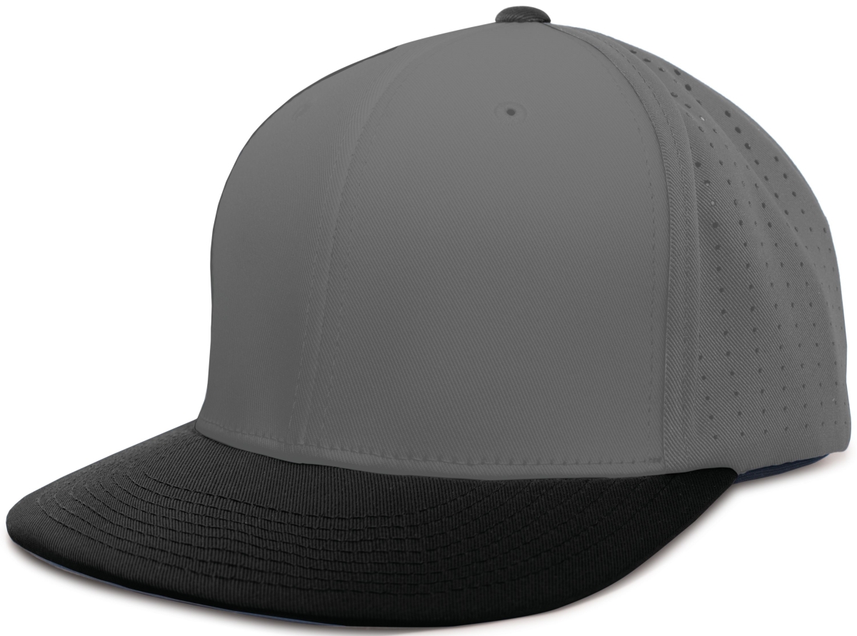 ES474.172.S-M Perforated F3 Performance Flexfit Cap, Graphite & Black - Small & Medium
