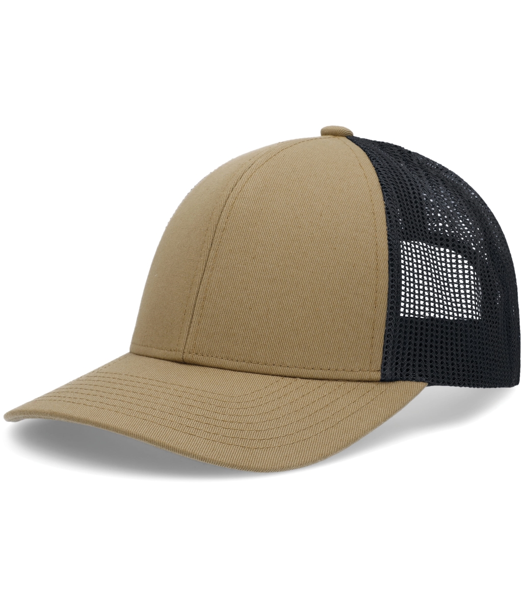 P114.27T.OS Low-Pro Trucker Cap, Buck & Light Charcoal - One Size