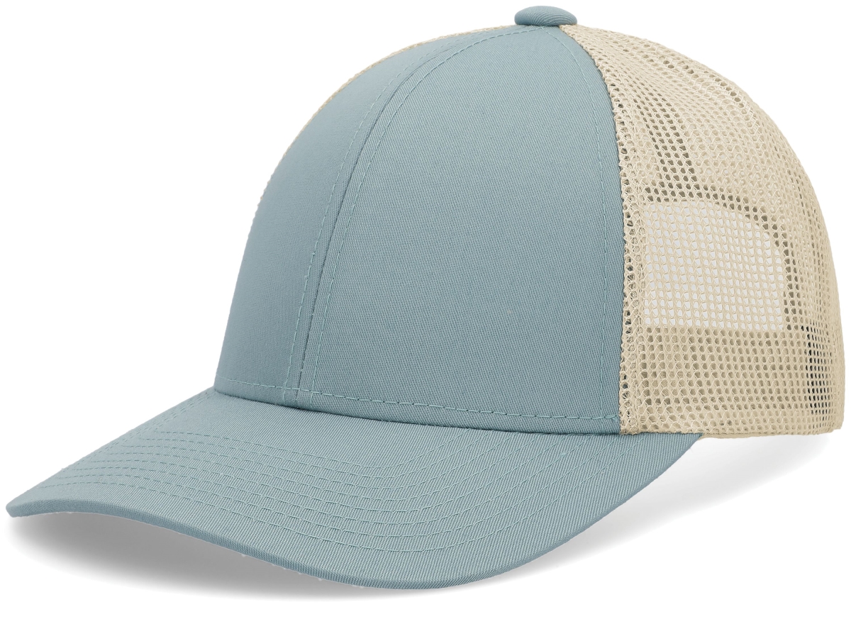 P114.51P.OS Low-Pro Trucker Cap, Smoke Blue & Beige - One Size