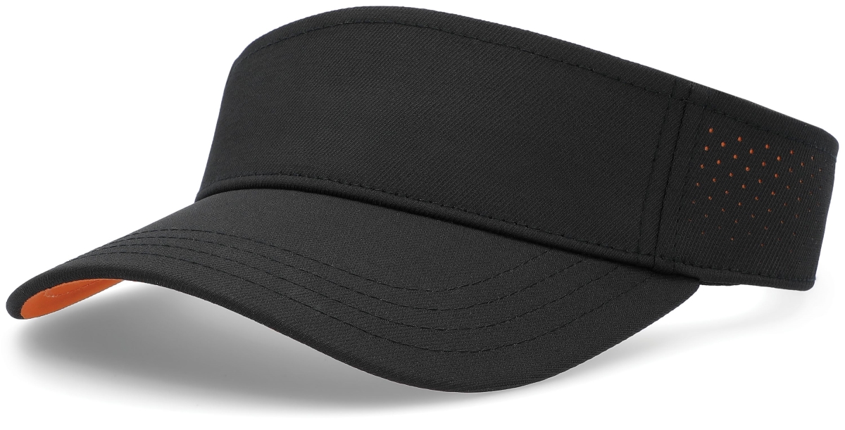 P500.423.OS Perforated Visor Cap, Black & Orange - One Size