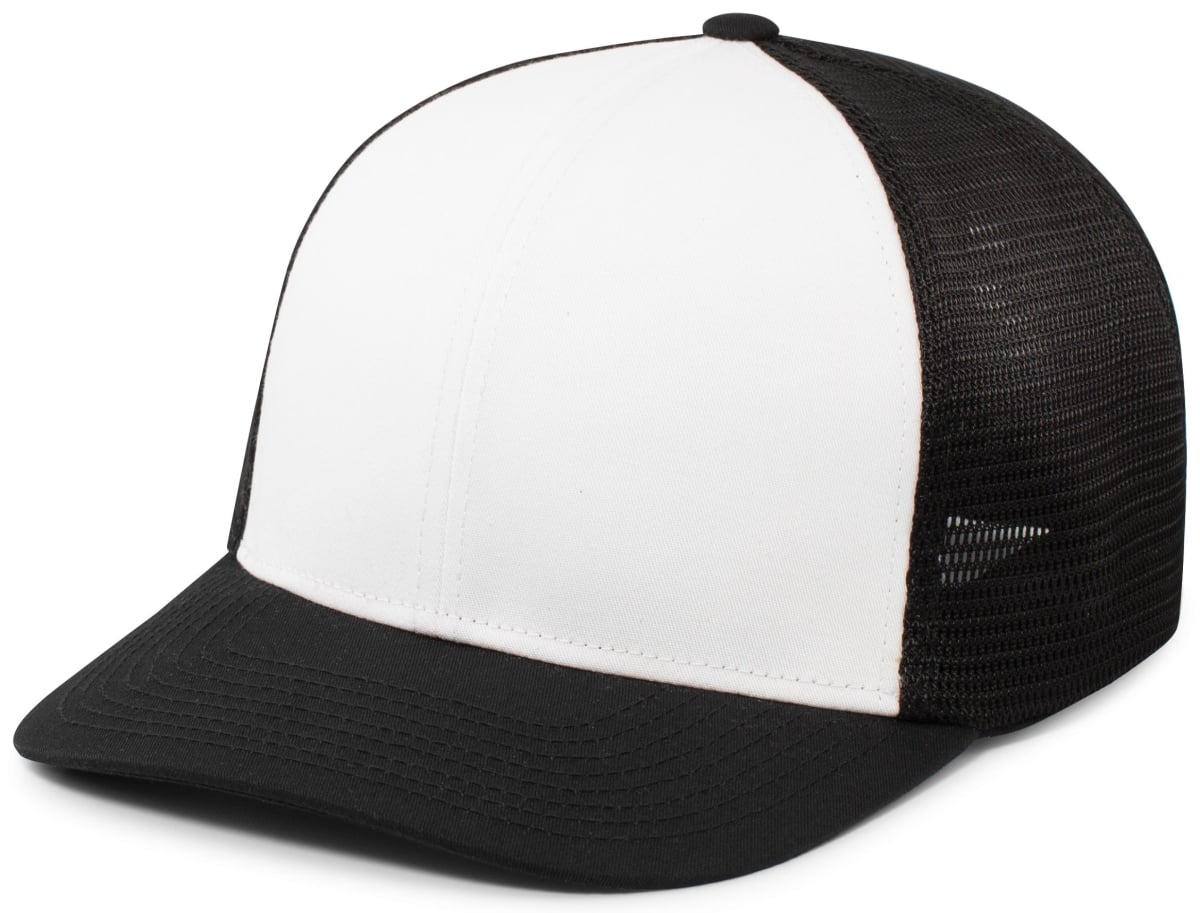 P401.505.L-XL Fusion Trucker Cap, White & Black - Large & Extra Large