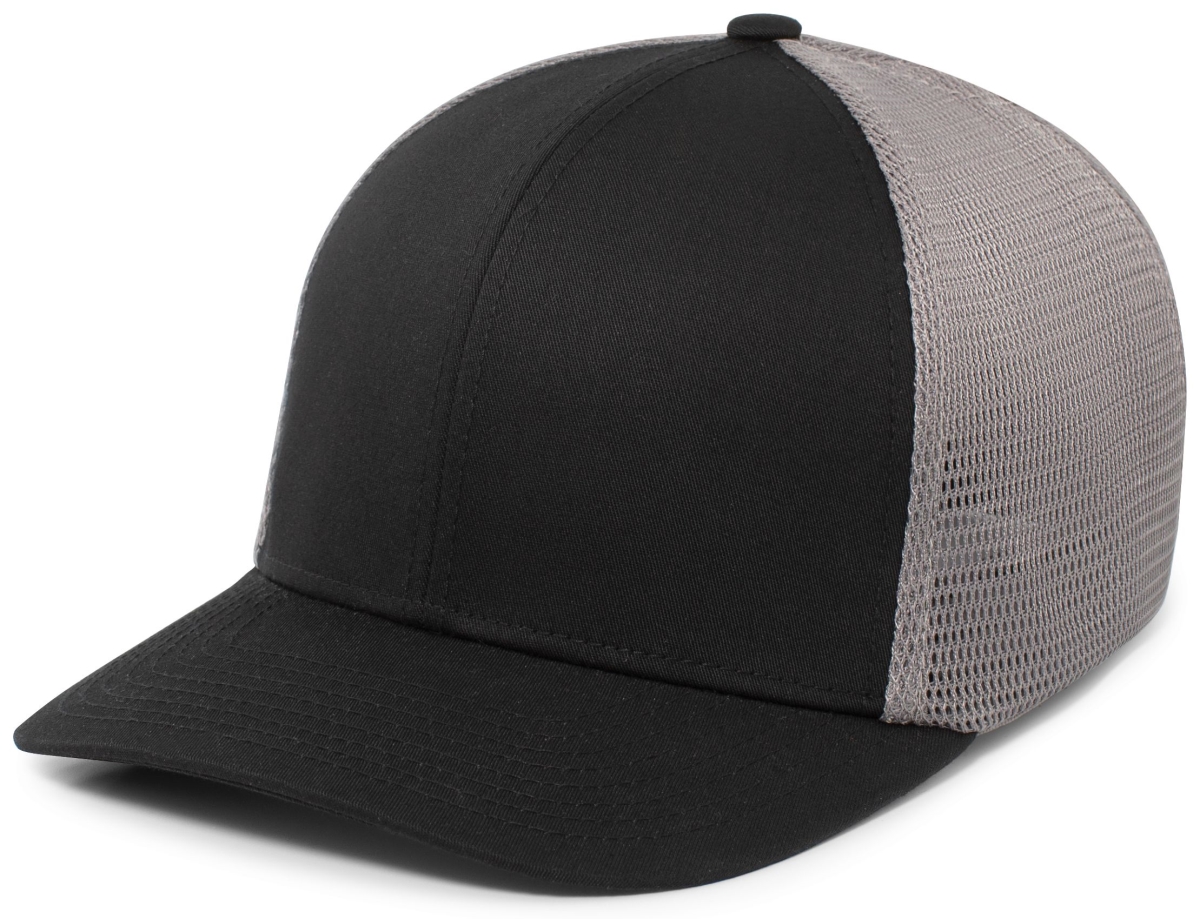 P401.Q92.L-XL Fusion Trucker Cap, Black & Graphite - Large & Extra Large