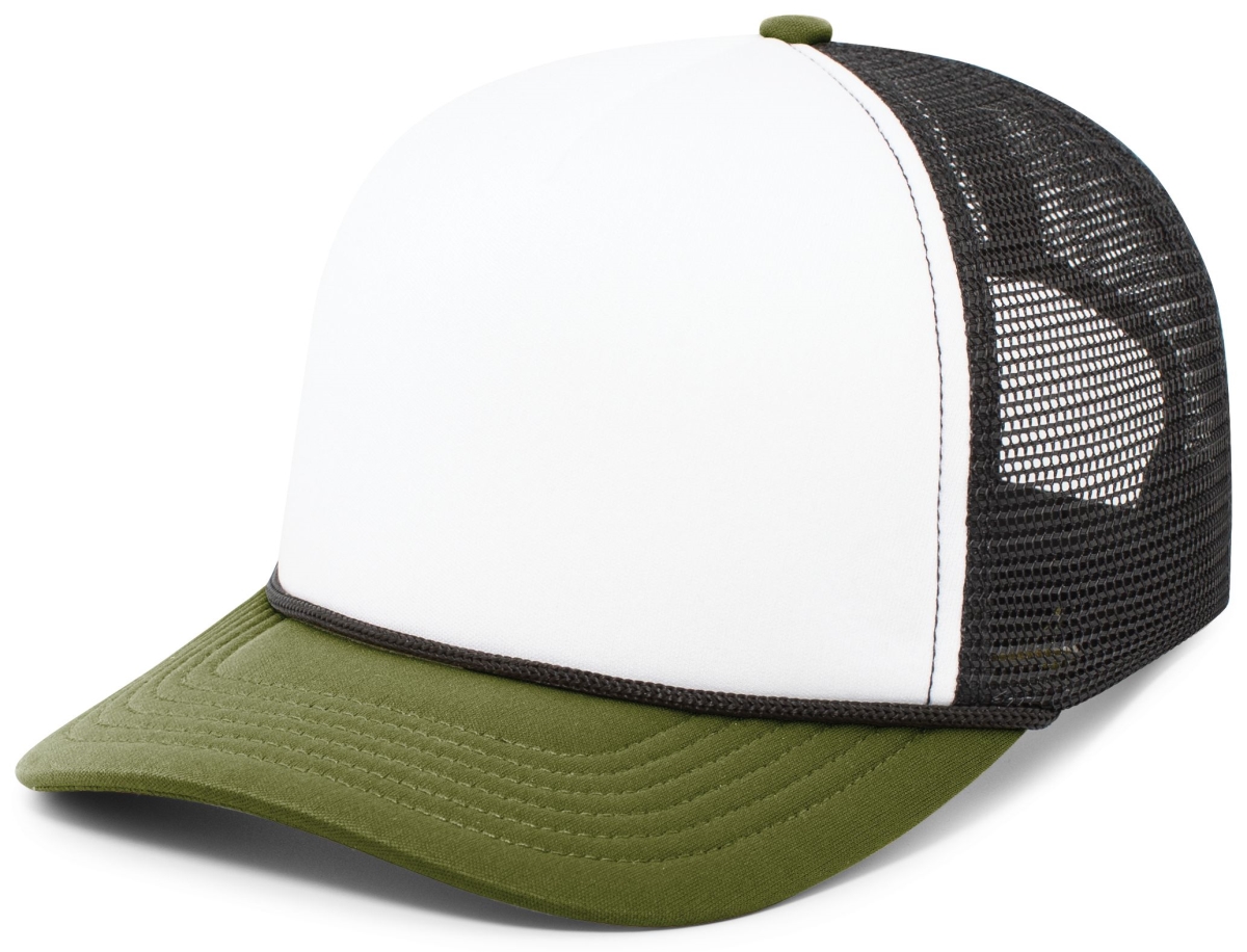 P782.55R.OS Foamie Fresh Trucker Cap, White, Black & Moss - One Size