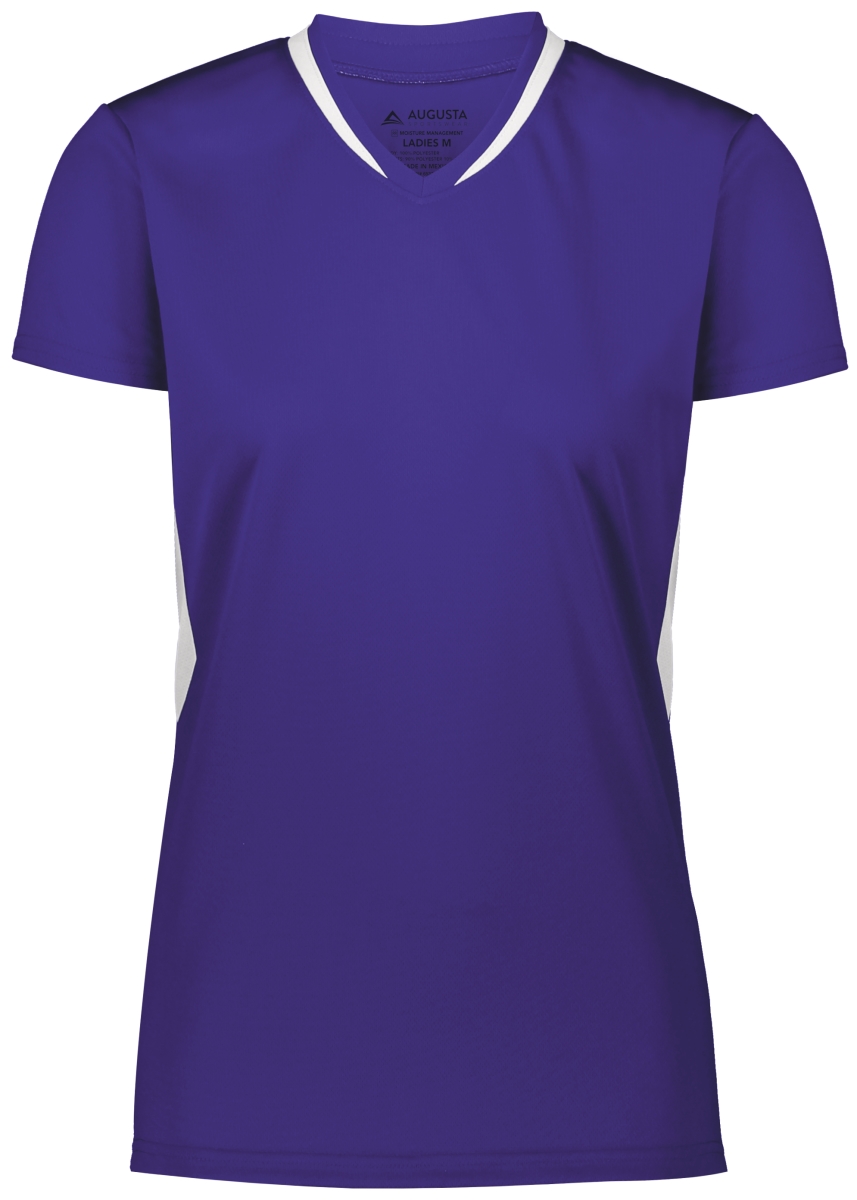 Picture of ASI 1682.450.M Ladies Full Force Short Sleeve Jersey&#44; Purple & White - Medium