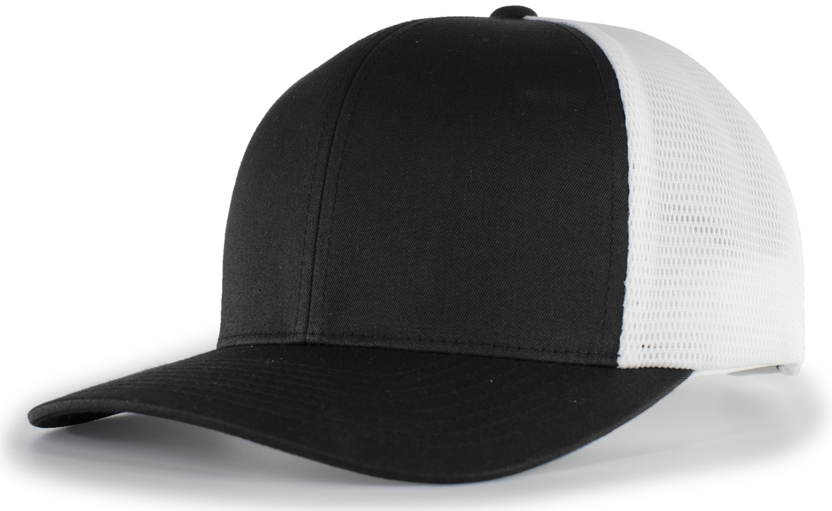 P151.419.OS Trucker PacFlex Snapback Cap, Black & White - One Size