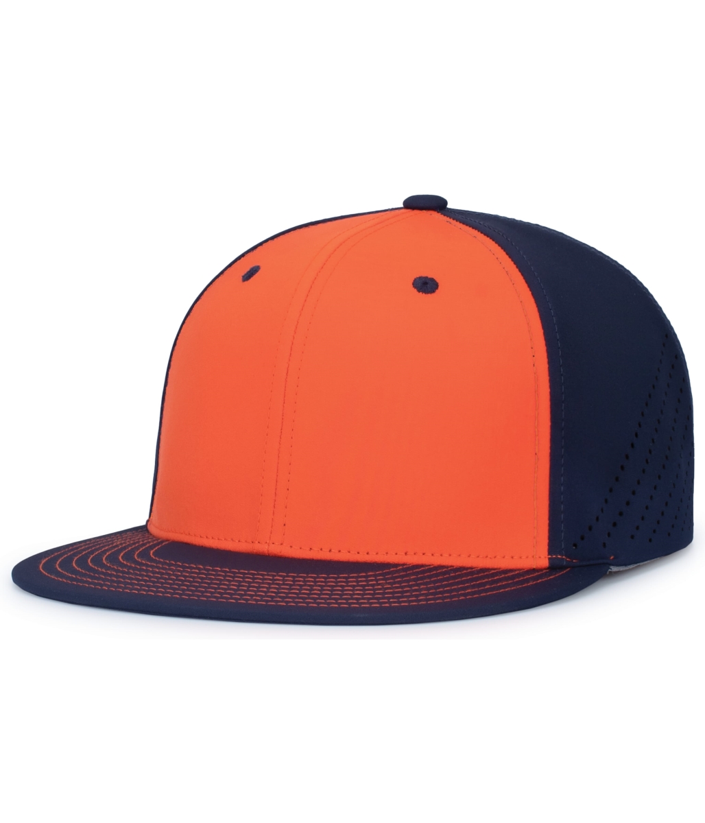 ES471.79P.L-XL Premium Lightweight Perforated PacFlex Cap, Orange & Navy - Large & Extra Large