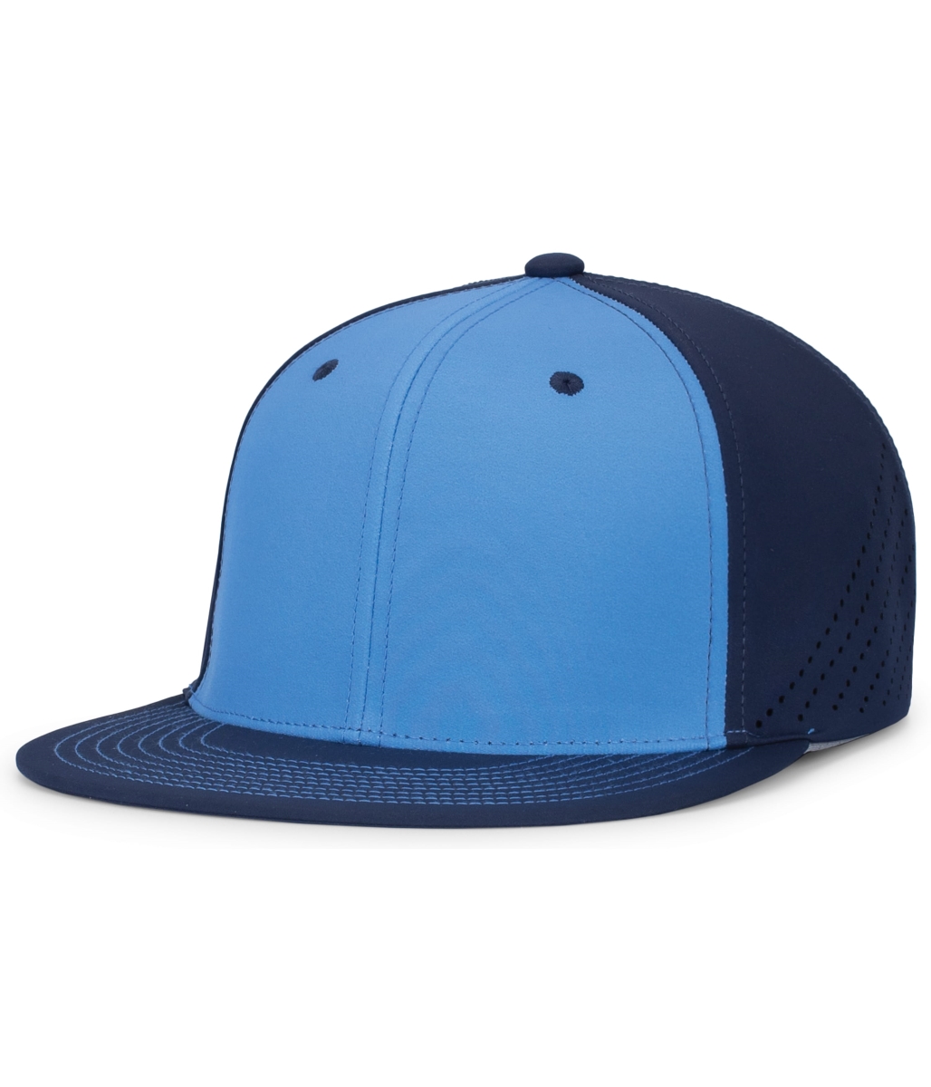ES471.88Q.XS Premium Lightweight Perforated PacFlex Cap, Columbia Blue & Navy - Extra Small