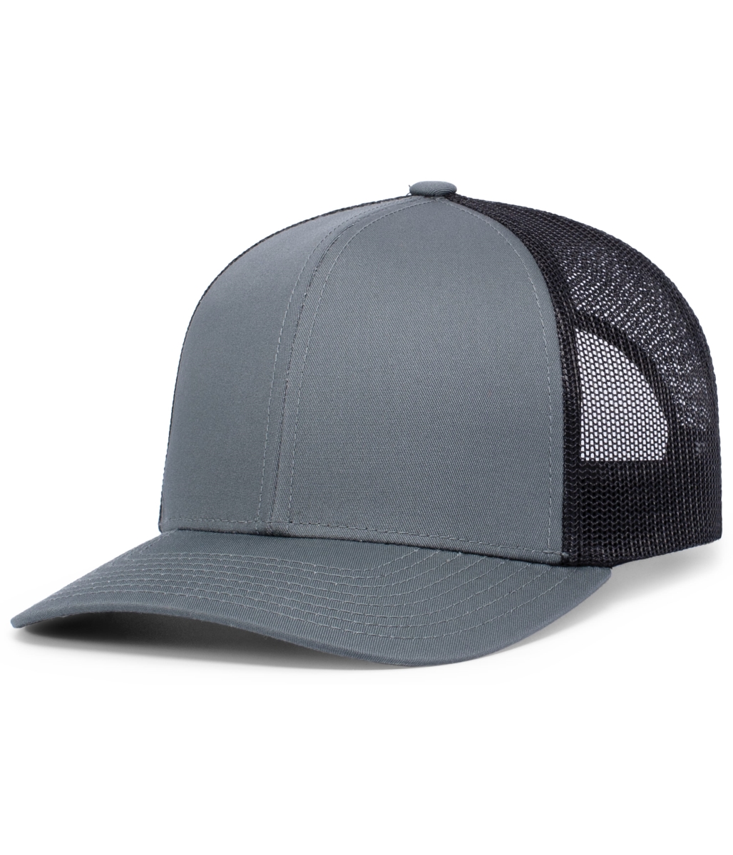 104C.75Q.XL Trucker Snapback Cap, Graphite & Black - Extra Large