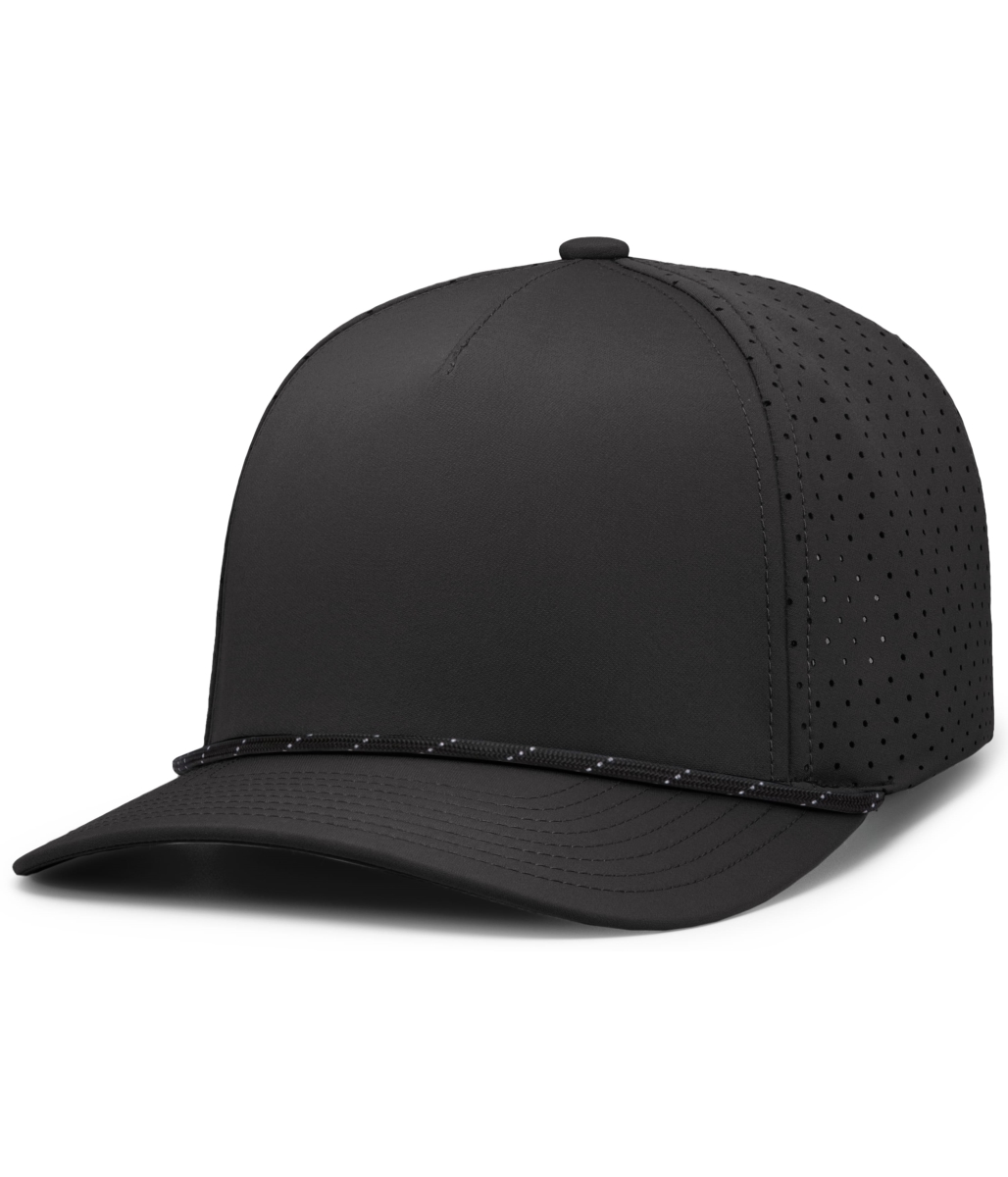 P424.529.OS Weekender Perforated Snapback Cap, Black & White - One Size