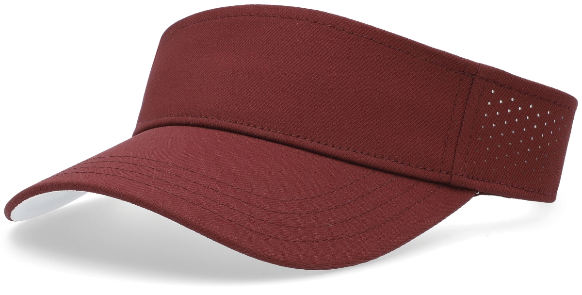 P500.380.OS Perforated Visor Cap, Maroon & White - One Size