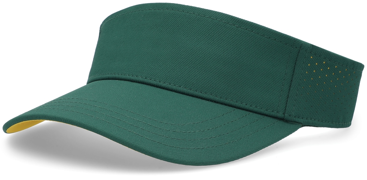 P500.442.OS Perforated Visor Cap, Dark Green & Gold - One Size