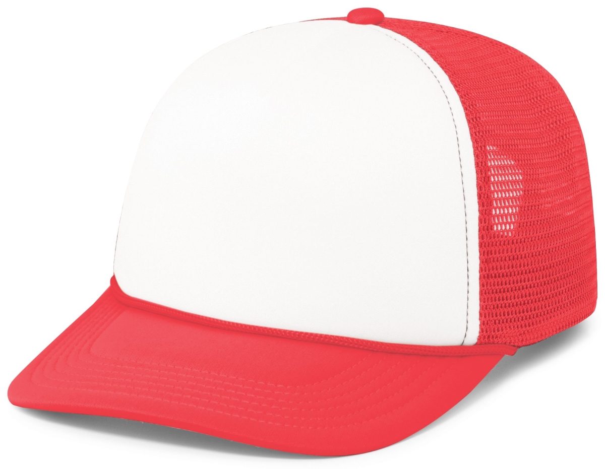 P782.35Q.OS Foamie Fresh Trucker Cap, White & Red - One Size