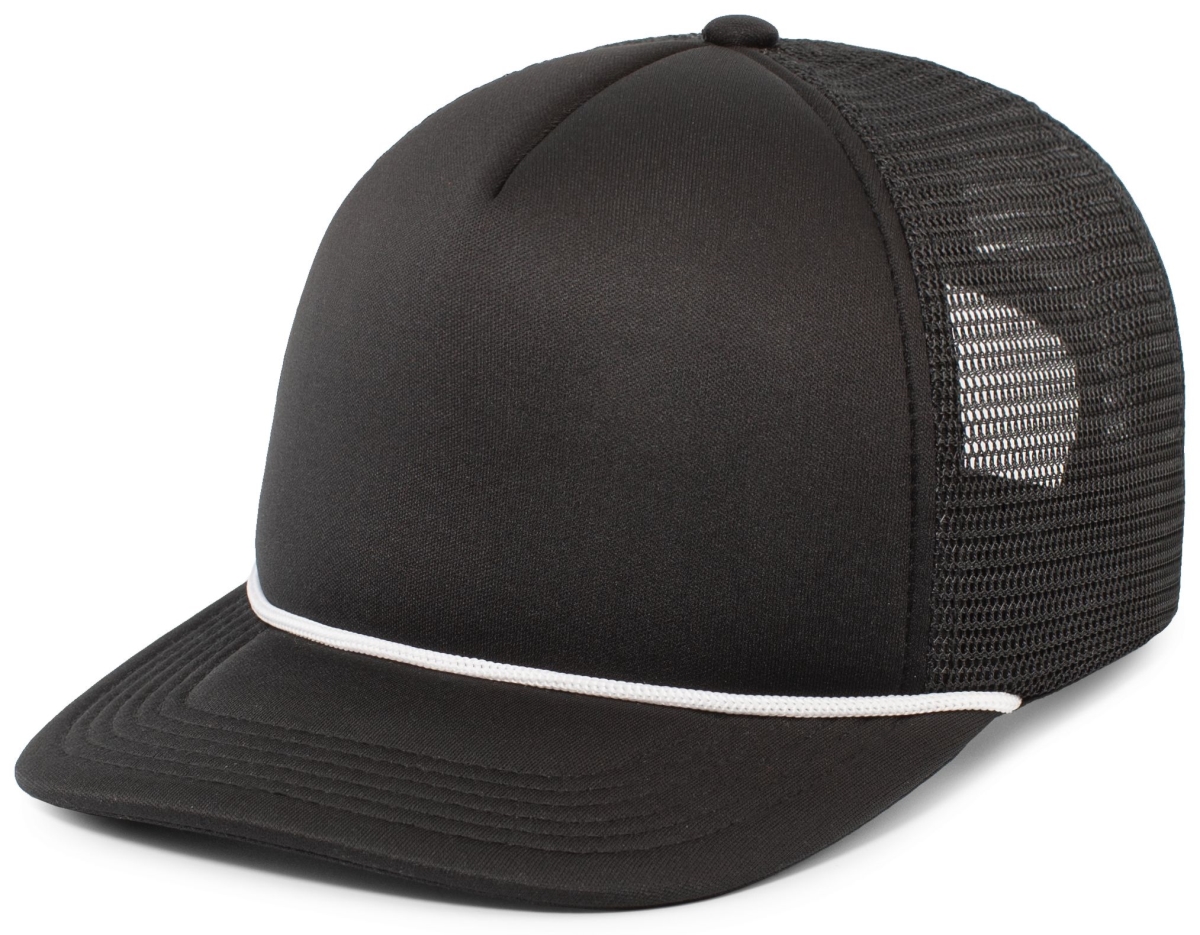 P782.420.OS Foamie Fresh Trucker Cap, Black & White - One Size