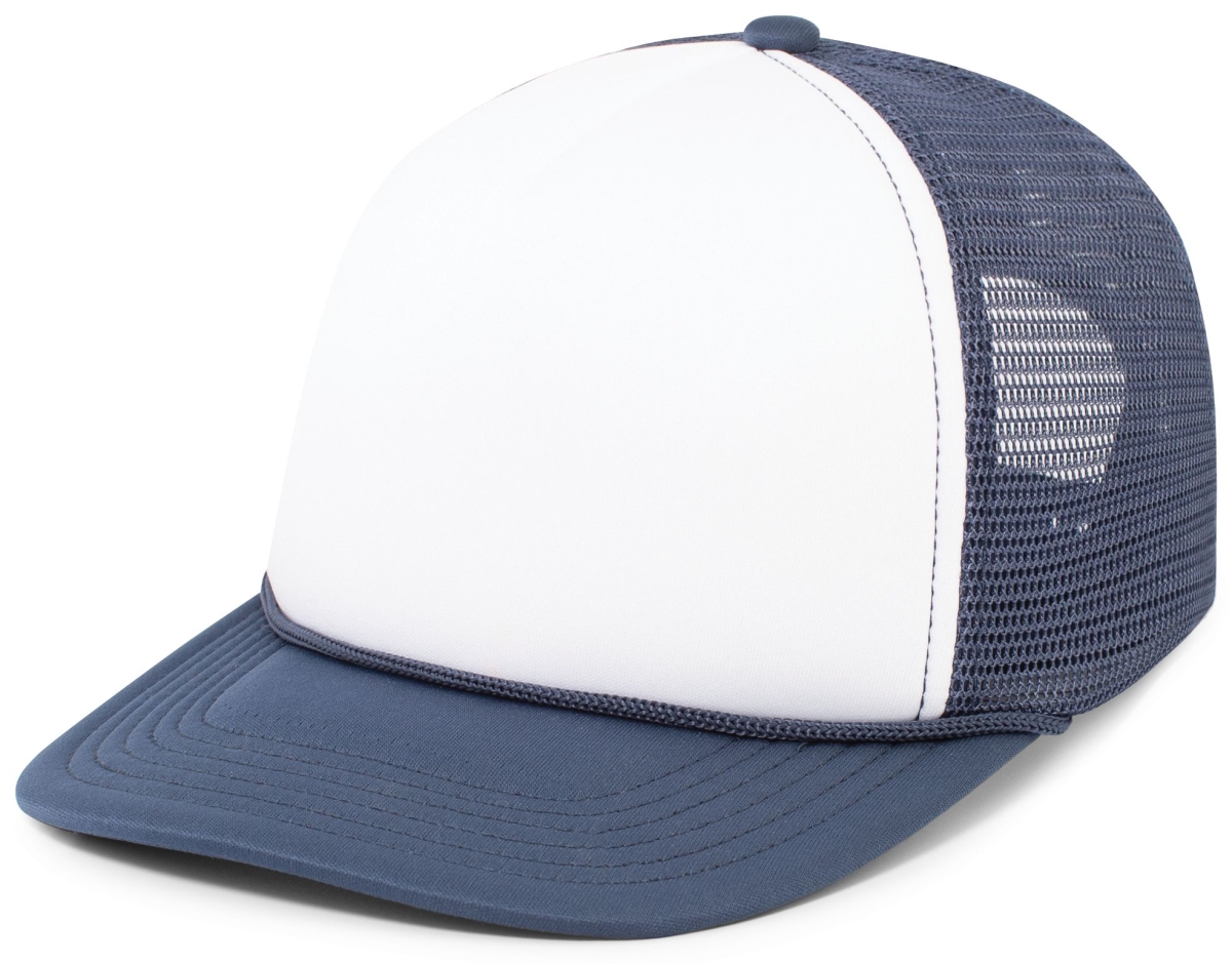 P782.R57.OS Foamie Fresh Trucker Cap, White & Navy - One Size