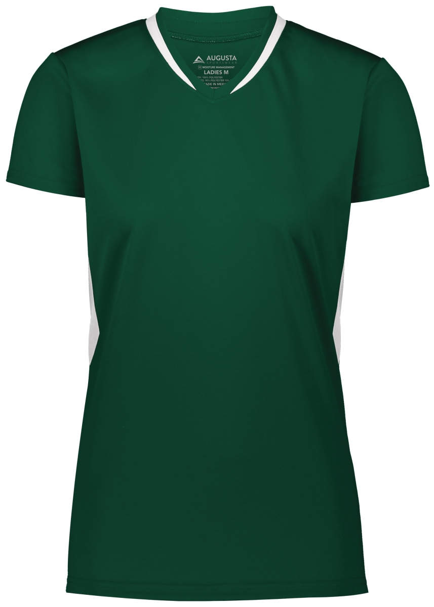 Picture of ASI 1682.438.XL Ladies Full Force Short Sleeve Jersey&#44; Dark Green & White - Extra Large