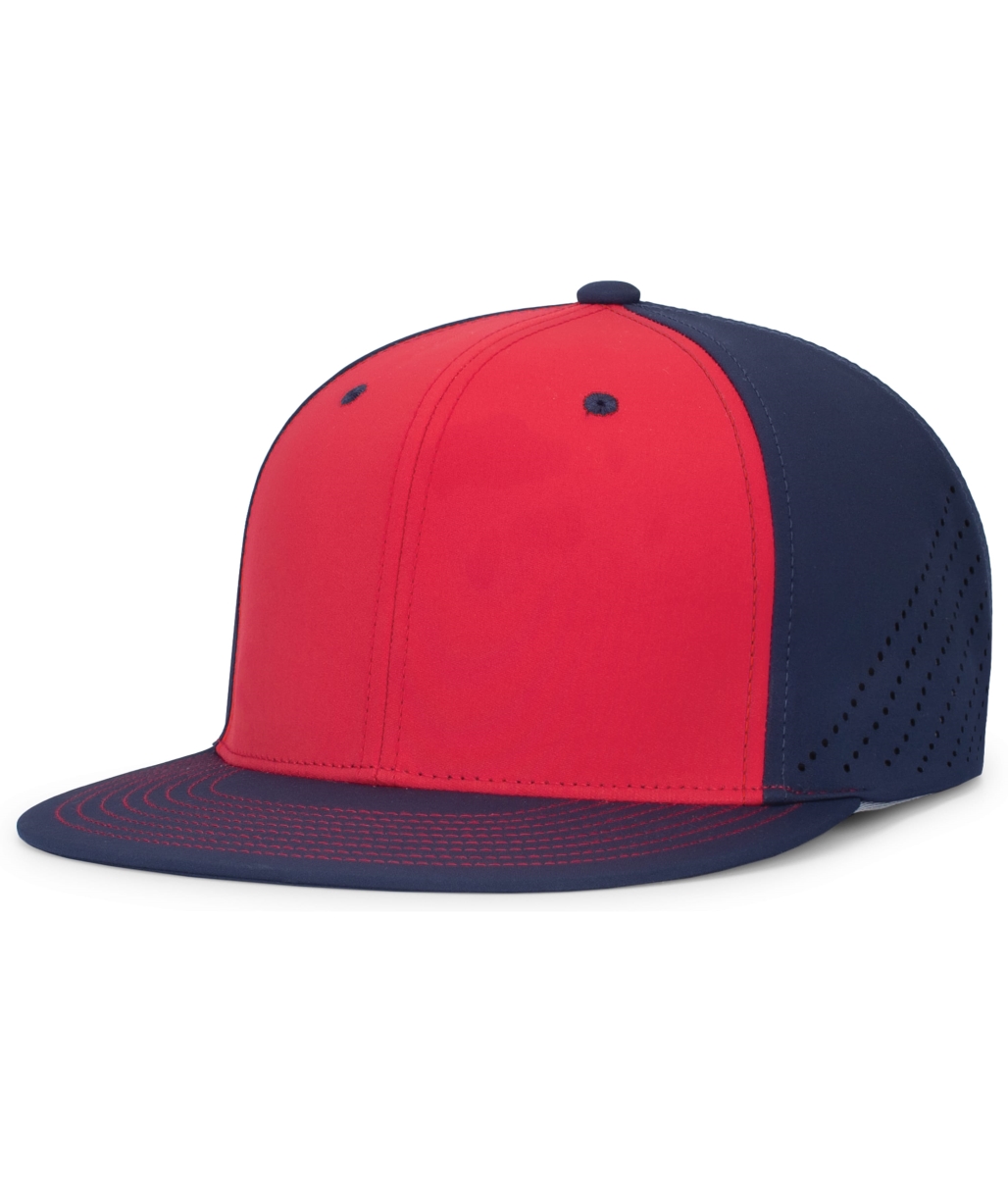 ES471.80Q.XS Premium Lightweight Perforated PacFlex Cap, Red & Navy - Extra Small