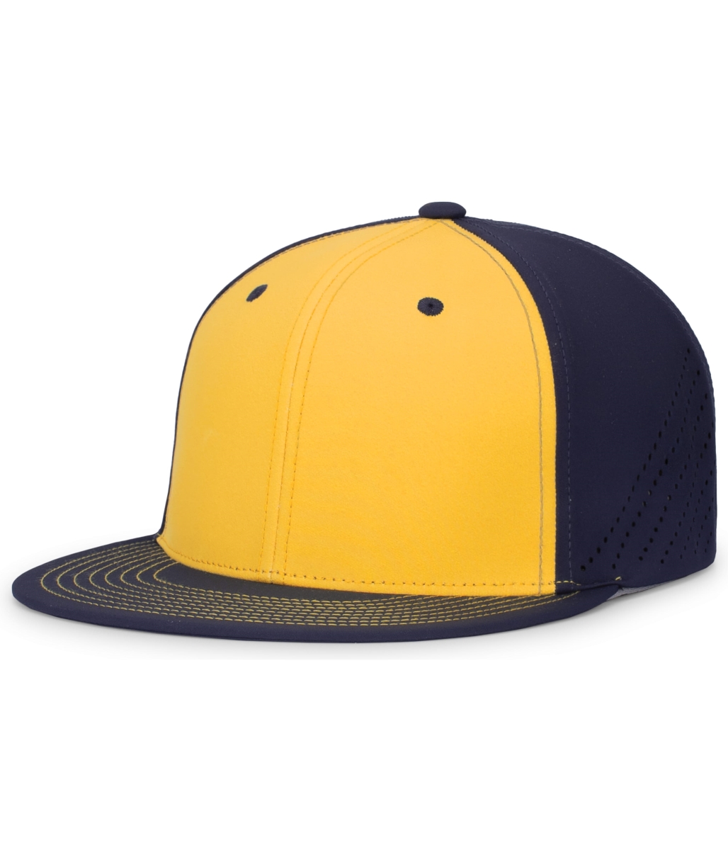 ES471.90Q.L-XL Premium Lightweight Perforated PacFlex Cap, Gold & Navy - Large & Extra Large