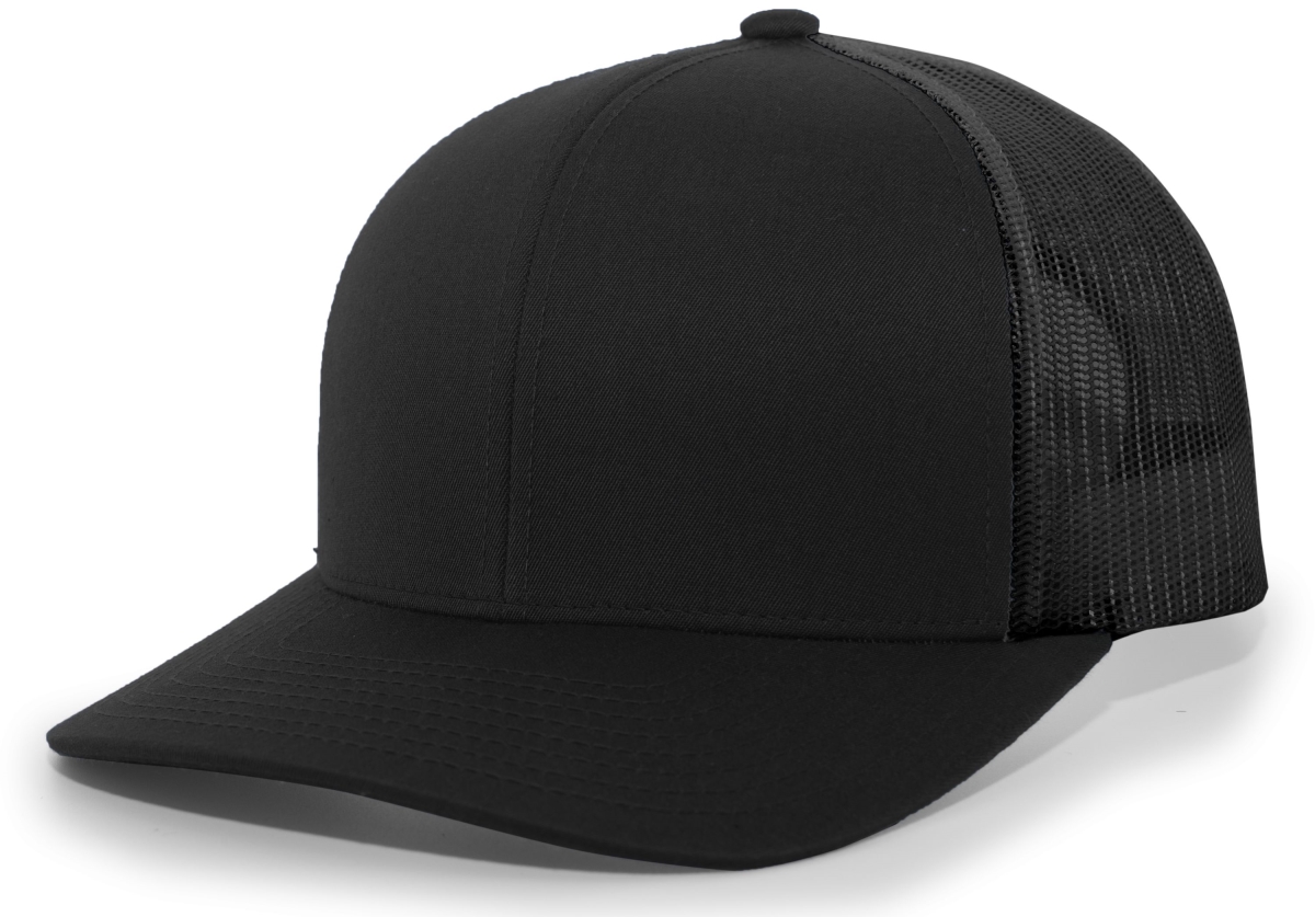 104C.080.XL Trucker Snapback Cap, Black - Extra Large